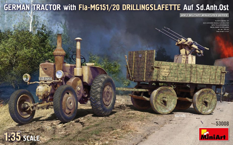 GERMAN TRACTOR WITH FLA-MG151/20 DRILLINGSLAFETTE AUF SD.ANH. KIT 1:35