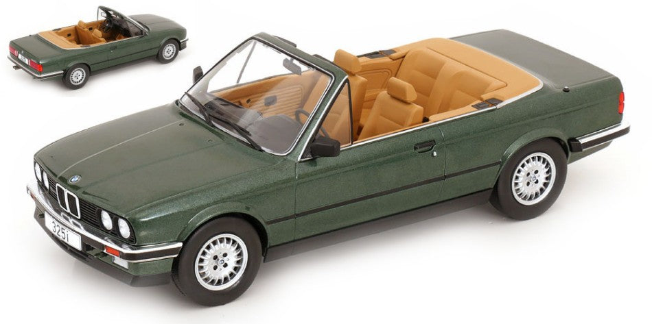 BMW 325i (E30) CABRIOLET 1985 DARK GREEN 1:18