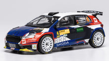 Indlæs billede til gallerivisning SKODA FABIA RALLY2 EVO N 4 2nd RALLY LASER HERO LAVANTTAL 2024 JULIAN WAGNER - HANNA OSTLENDER WHITE BLUE BLACK 1:43