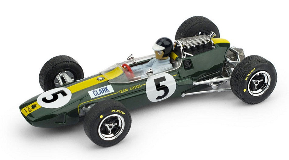 LOTUS F1 33 N 5 WORLD CHAMPION WINNER BRITISH GP 1965 JIM CLARK - WITH DRIVER FIGURE GREEN YELLOW 1:43