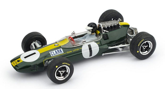 LOTUS F1 33 N 1 WORLD CHAMPION WINNER GERMAN GP 1965 JIM CLARK - WITH DRIVER FIGURE GREEN YELLOW 1:43