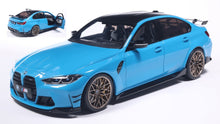 Indlæs billede til gallerivisning BMW M3 PERFORMANCE PARTSnDAYTONA BEACH BLUE 2024 1:18