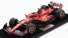 Indlæs billede til gallerivisning FERRARI F1 SF-24 TEAM SCUDERIA FERRARI N 16 3rd ABU DHABI GP 2024 CHARLES LECLERC WITH SHOWCASE RED WHITE BLACK 1:18