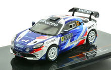 Indlæs billede til gallerivisning ALPINE ALPINE A110 RGT TEAM CHL SPORT AUTO N 67 WINNER RGT CLASS RALLY MONTECARLO 2025 RAPHAEL ASTIER - DENIS GIRAUDET BLUE WHITE 1:43