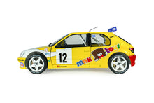 Indlæs billede til gallerivisning PEUGEOT 306 MAXI N 12 RALLY CONDROZ 1997 JEAN PIERRE VAN DE WAUVER - JEAN VAN DER SCHUEREN YELLOW WHITE 1:18