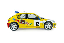 Indlæs billede til gallerivisning PEUGEOT 306 MAXI N 12 RALLY CONDROZ 1997 JEAN PIERRE VAN DE WAUVER - JEAN VAN DER SCHUEREN YELLOW WHITE 1:18