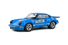 Indlæs billede til gallerivisning PORSCHE 911 CARRERA 3.0 RSR N 4 IROC RIVERSIDE 1974 GEORGE FOLLMER BLUE 1:18