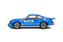 Indlæs billede til gallerivisning PORSCHE 911 CARRERA 3.0 RSR N 4 IROC RIVERSIDE 1974 GEORGE FOLLMER BLUE 1:18