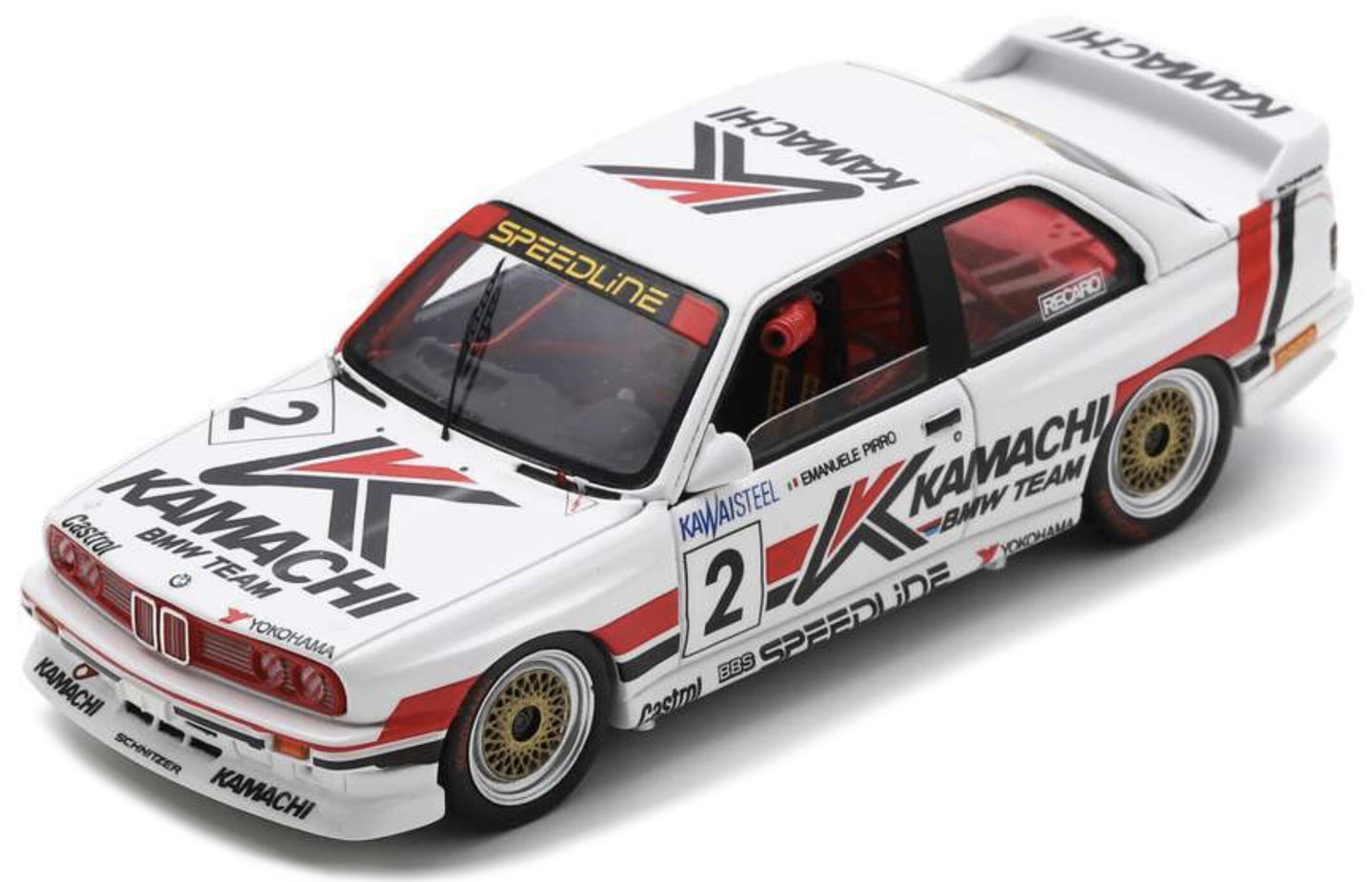 BMW M3 E30 #2 EMANUELE PIRRO MACAU GUIA RACE 1989 hvid/rød/sort 1:43