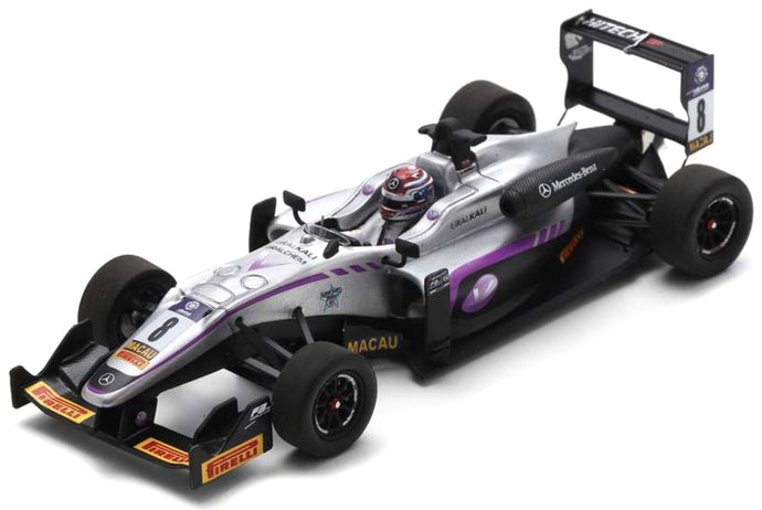 DALLARA F312 N 8 5th MACAU F3 RACE 1 2016 GEORGE RUSSELL SILVER PURPLE ORANGE 1:43
