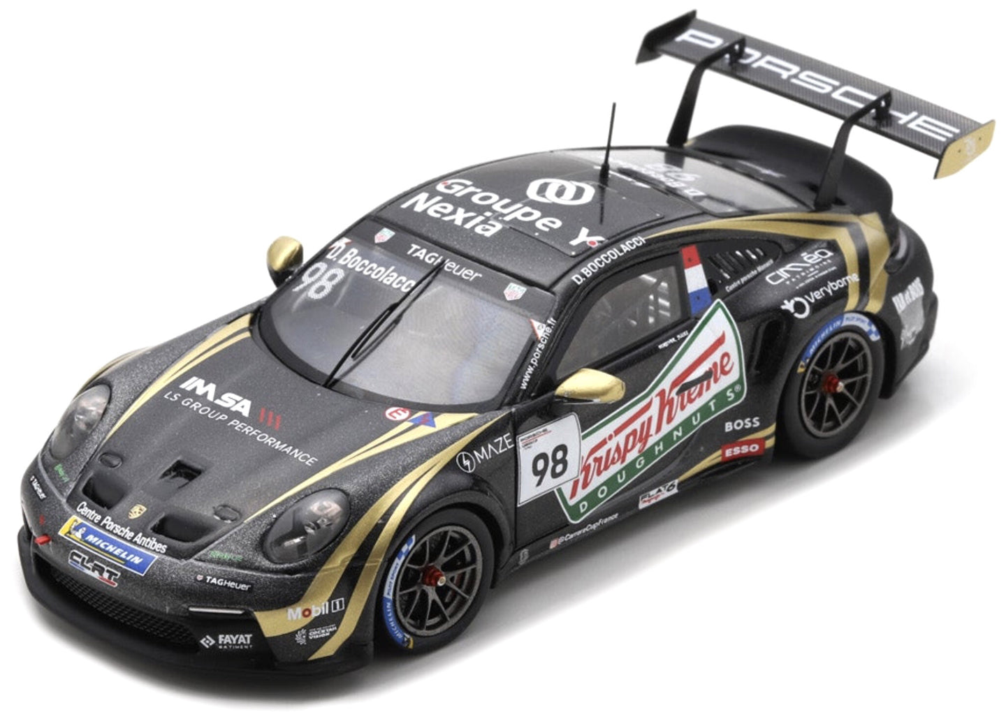 PORSCHE 911 992 GT3 CUP N 98 FRANCE CHAMPION PORSCHE CARRERA CUP 2023 DORIAN BOCCOLACCI BLACK 1:43