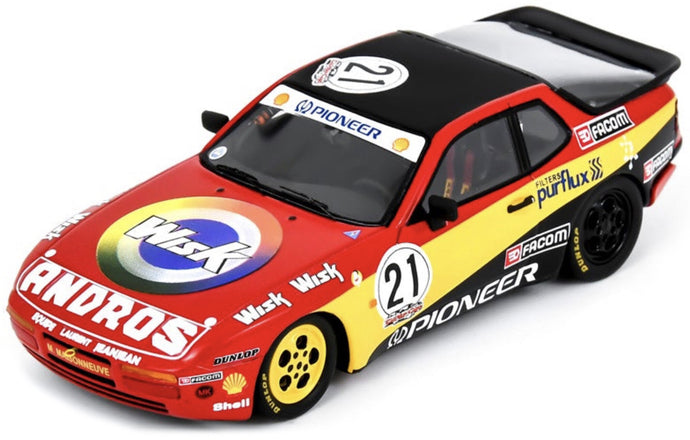 Porsche 944 CUP #21 MICHEL MAISONNEUVE FRENCH CHAMPION 1989 rød/sort/gul 1:43
