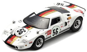 FORD USA GT40 MKI N 56 1000KM NURBURGRING 1969 REINHOLD JOST - HELMUT KELLENERS WHITE 1:43