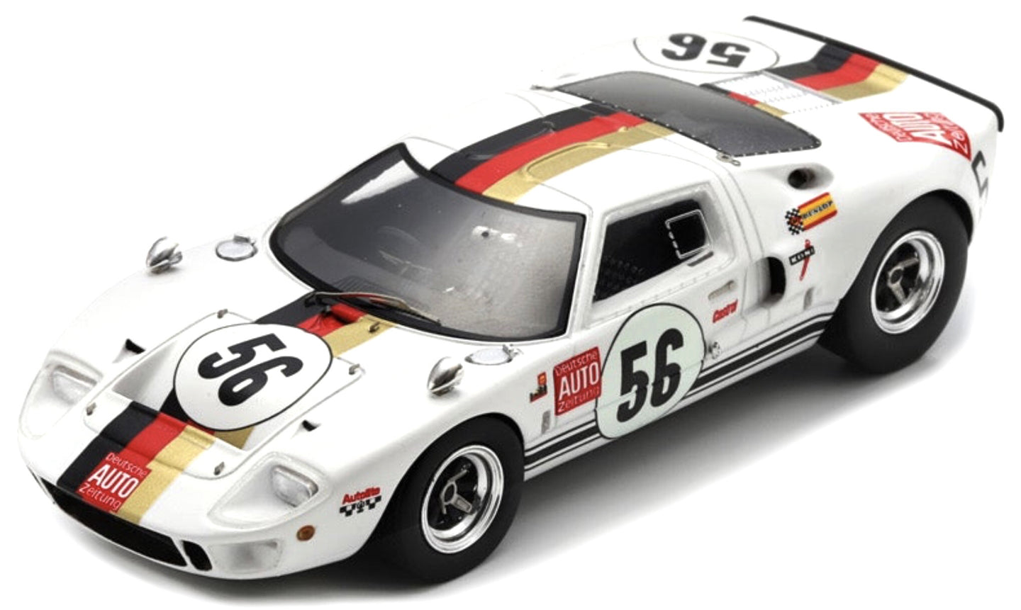 FORD USA GT40 MKI N 56 1000KM NURBURGRING 1969 REINHOLD JOST - HELMUT KELLENERS WHITE 1:43
