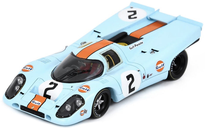 PORSCHE 917K N 2 4th 12h SEBRING 1971 PEDRO RODRIGUEZ - JACKIE OLIVER LIGHT BLUE ORANGE 1:43