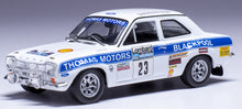 Indlæs billede til gallerivisning FORD ENGLAND ESCORT MKI RS 1600 (night version) TEAM THOMAS MOTORS N 23 8th RAC RALLY 1974 BILLY COLEMAN - DAN SULLIVAN WHITE BLUE 1:43