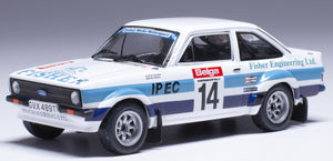 FORD ENGLAND ESCORT MKII RS 1800 N 14 RALLY HASPENGOUW 1981 BERTIE FISHER - AUSTIN FRAZER WHITE BLUE 1:43