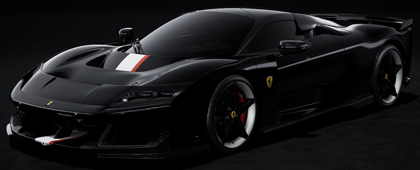 Ferrari F80 WITH LIVERY Limited Edition 49 pcs sort/hvid/rød 1:18