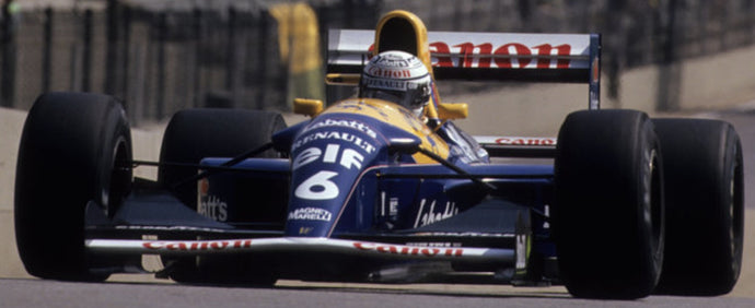 WILLIAMS F1 FW14B RENAULT N 6 2nd BRITISH GP 1992 RICCARDO PATRESE BLUE YELLOW WHITE 1:18