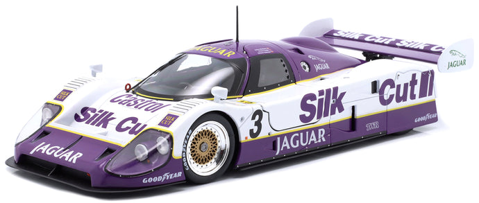 JAGUAR XJR12 7.0L V12 TEAM SILK CUT JAGUAR T.W.RACING N 3 WINNER 24h LE MANS 1990 JOHN NIELSEN - PRICE COBB - MARTIN BRUNDLE WHITE PURPLE 1:18