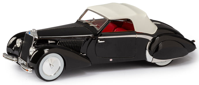 Delage D6-70 CABRIOLET BY LETOURNEUR & MARCHAND 1939 - CLOSED TOP sort/creme 1:43