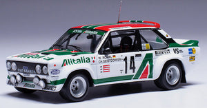 FIAT 131 ABARTH TEAM ALITALIA N 14 RALLY MONTECARLO 1981 DARIO CERRATO - LUCIANO GUIZZARDI WHITE GREEN RED 1:43