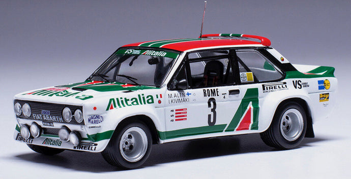 FIAT 131 ABARTH TEAM ALITALIA N 3 3rd RALLY MONTECARLO 1979 MARKKU ALEN - IKKA KIVIMAKI WHITE GREEN RED 1:43