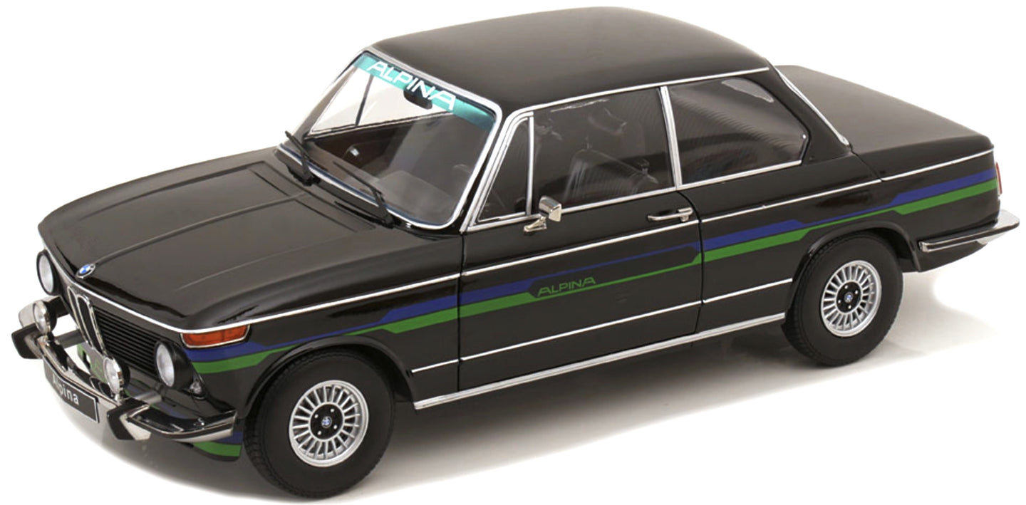 BMW 2002 ALPINA 2.SERIE 1974 sort/blå/grøn 1:12