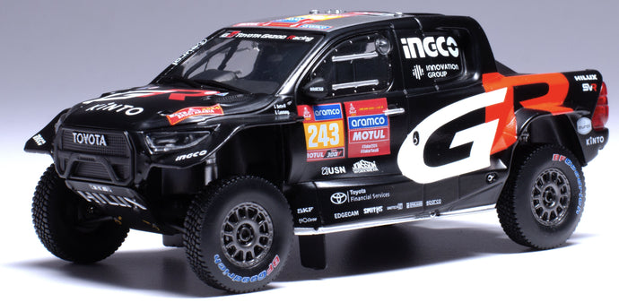 TOYOTA HILUX GR DKR EVO T1U PICK-UP TEAM GAZOO RACING N 243 RALLY DAKAR 2024 GUY BOTTERILL - BRETT CUMMINGS BLACK RED 1:43