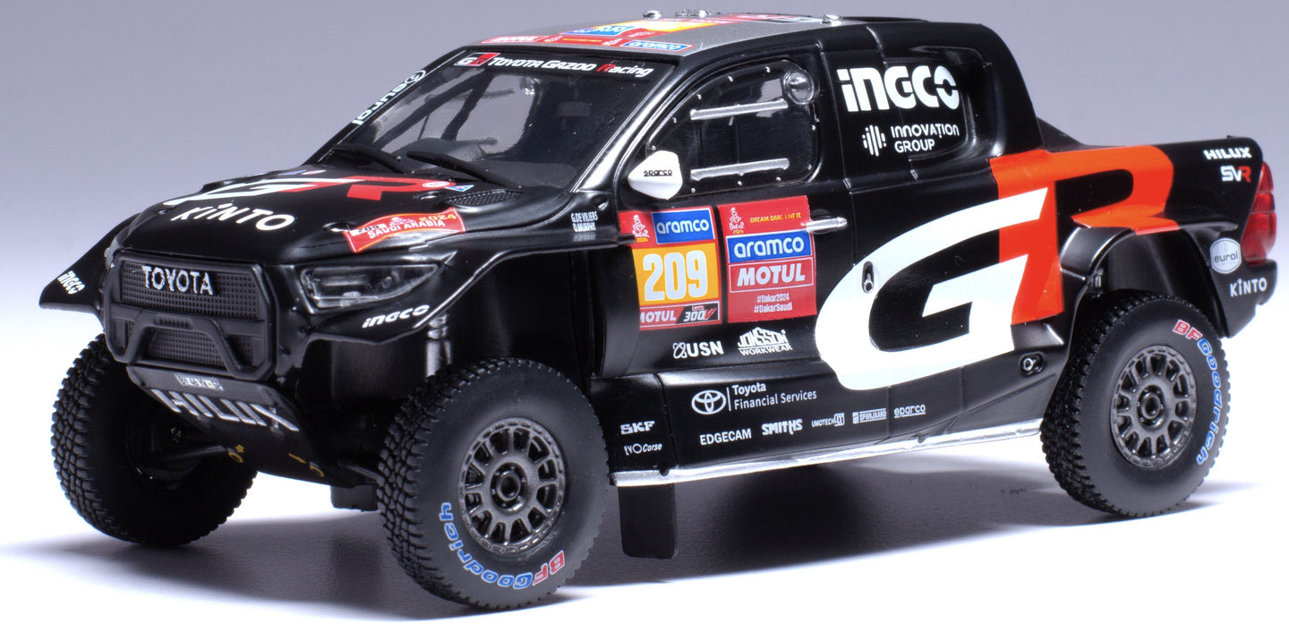 Toyota GR DKR HILUX EVO T1U #209 DE VILLIERS/MURPHY RALLY DAKAR 2024 sort/rød/hvid 1:43
