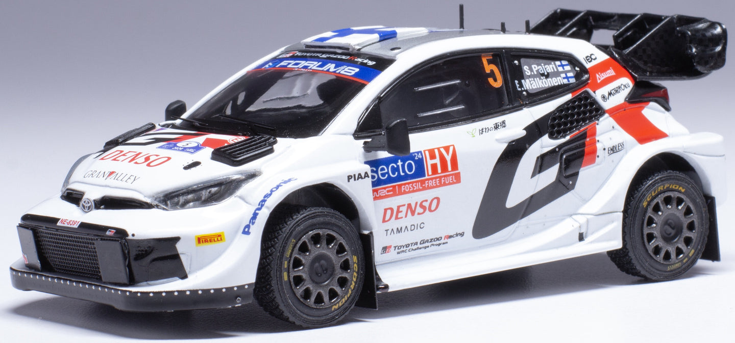 TOYOTA YARIS GR RALLY1 TEAM TOYOTA GAZOO RACING WRT N 5 4th RALLY FINLAND 2024 SAMI PAJARI - ENNI MALKONEN WHITE 1:43