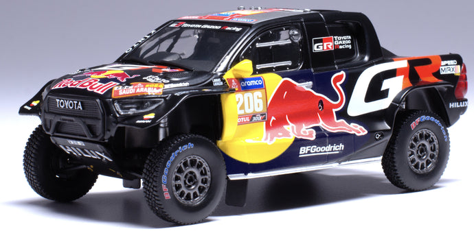 TOYOTA HILUX GR DKR EVO T1U PICK-UP TEAM GAZOO RACING N 206 RALLY DAKAR 2024 LUCAS MORAES - ARMAND MONLEON BLACK RED 1:43