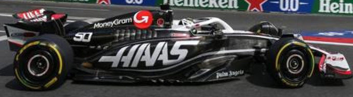 Haas F1 TEAM VF24 #50 OLIVER BEARMAN 10th AZERBAIJAN GP 2024 (OB's First F1 Debut) sort/hvid/rød 1:43