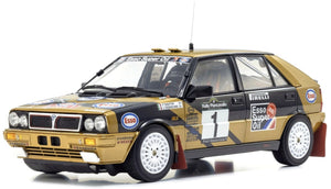 LANCIA DELTA HF INTEGRALE 4WD TEAM ESSO N 1 WINNER RALLY PIANCAVALLO 1987 FABRIZIO TABATON - LUCIANO TEDESCHINI BLACK GOLD 1:18