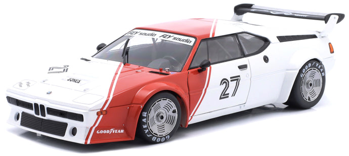 BMW M1 M88 3.5L TEAM BMW MOTORSPORT N 27 PROCAR SERIES SEASON 1980 ALAN JONES WHITE RED 1:18
