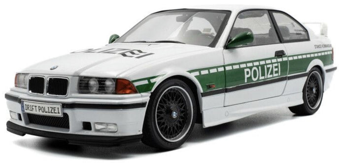 BMW M3 (E36) COUPE SOLIDO WORKS DRIFT POLIZEI 1991 hvid/grøn 1:18