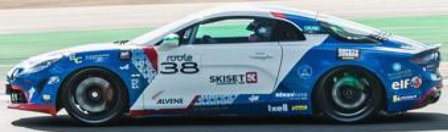 RENAULT ALPINE A110 CUP TEAM VPS RACING N 38 CHAMPION ELF CUP SERIES 2024 CHARLES ROUSSANNE WHITE BLUE 1:43