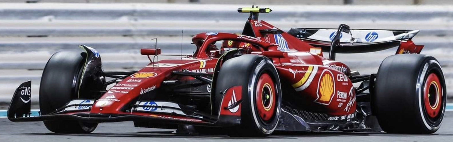 FERRARI F1 SF-24 TEAM SCUDERIA FERRARI N 55 2nd ABU DHABI GP 2024 CARLOS SAINZ - LAST FERRARI RACE RED WHITE BLACK 1:43