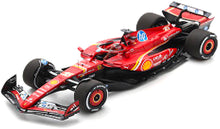 Indlæs billede til gallerivisning FERRARI F1 SF-24 TEAM SCUDERIA FERRARI N 16 3rd ABU DHABI GP 2024 CHARLES LECLERC WITH SHOWCASE RED WHITE BLACK 1:18