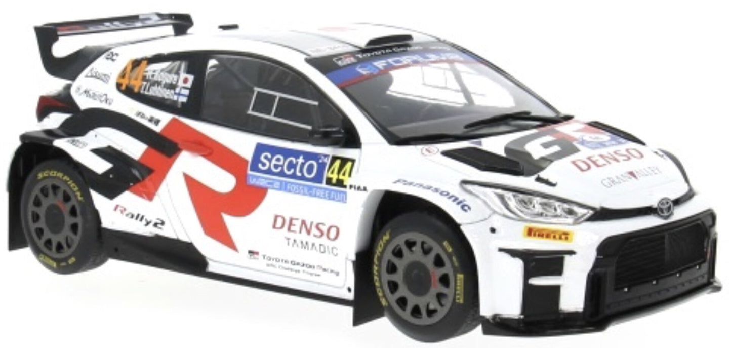 TOYOTA YARIS GR RALLY1 TEAM TOYOTA GAZOO RACING WRT N 44 RALLY FINLAND 2024 HIKARU KOGURE - TOPI LUHTINEN WHITE 1:18