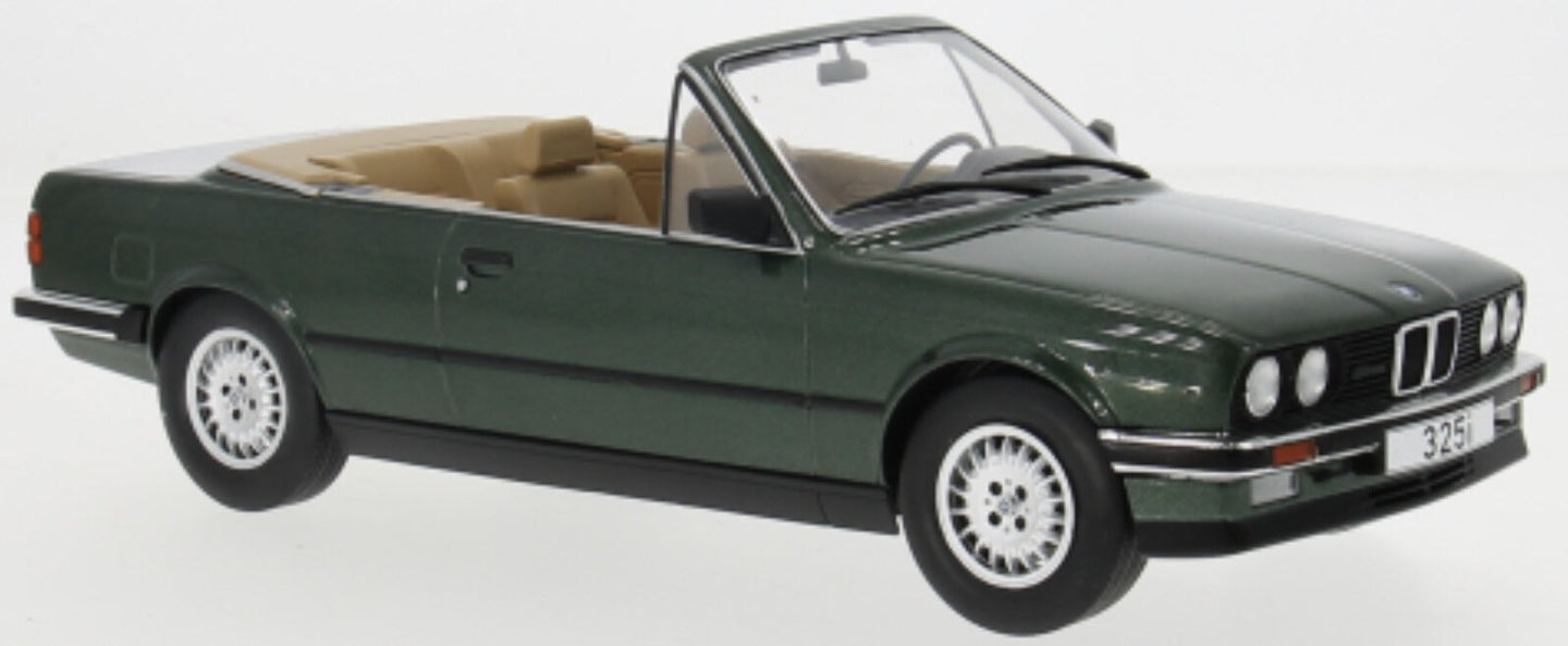 BMW 3-SERIES 325i (E30) CABRIOLET OPEN 1985 DARK GREEN 1:18