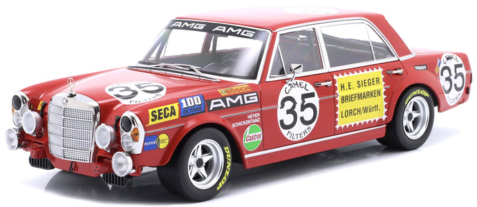 MERCEDES BENZ 300 SEL 6.8 TEAM MERCEDES AMG N 35 2nd 24h SPA FRANCORCHAMPS 1971 HANS HEYER - CLEMENS SCHICKENTANZ RED 1:18