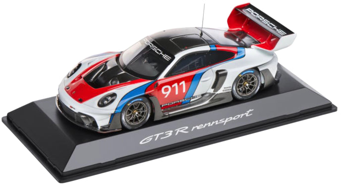 Porsche 911 GT3 R RENNSPORT #911 Limited Edition hvid/rød/blå/sort 1:43