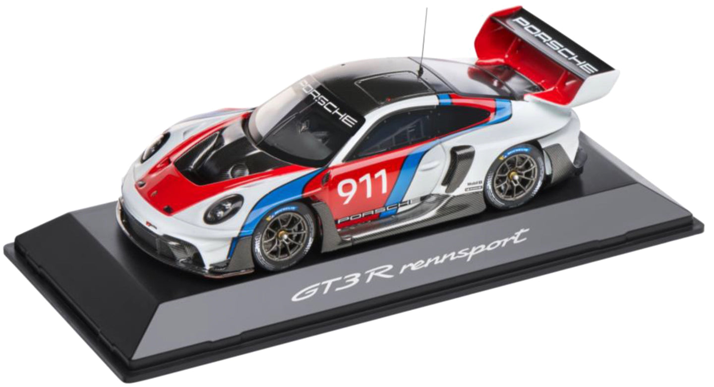 Porsche 911 GT3 R RENNSPORT #911 Limited Edition hvid/rød/blå/sort 1:43