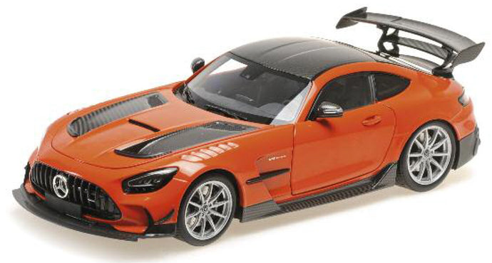 Mercedes Benz AMG GT BLACK SERIES 2021 - SILVER WHEELS orange/kulstof 1:18
