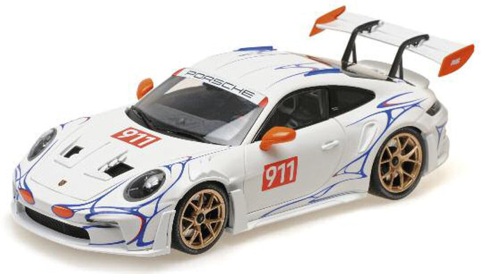 PORSCHE 911 992 GT3 RS N 911 COUPE 2023 WHITE ORANGE 1:18