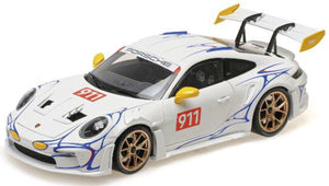 PORSCHE 911 992 GT3 RS N 911 COUPE 2023 WHITE YELLOW 1:18