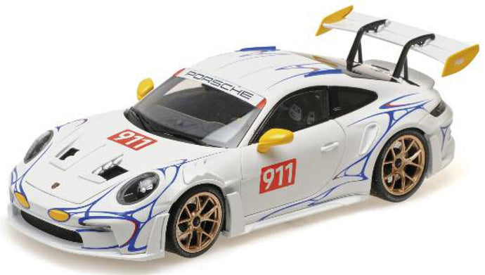 PORSCHE 911 992 GT3 RS N 911 COUPE 2023 WHITE YELLOW 1:18