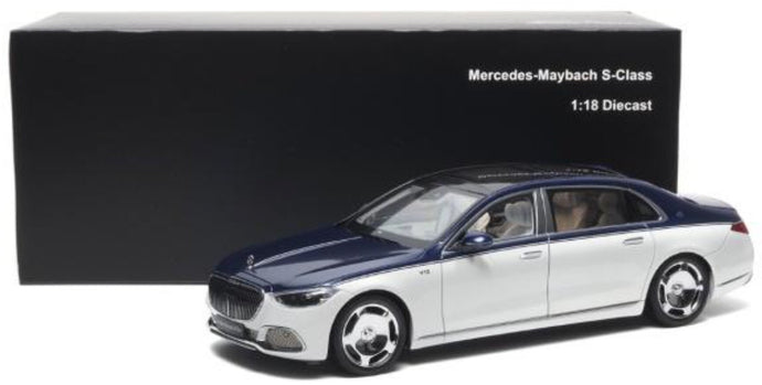 MERCEDES BENZ S-CLASS S600 V12 BITURBO MAYBACH 2021 WHITE BLUE 1:18