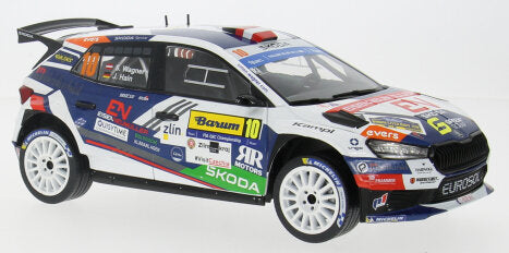 SKODA FABIA RALLY2 EVO TEAM EUROSOL RACING HUNGARY N 10 2th RALLY BARUM 2024 SIMON WAGNER - JARA HAIN VARIOUS 1:18